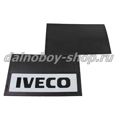 Брызговики задние резина (светоотражающие) 600*400 IVECO (белый+черная надпись)