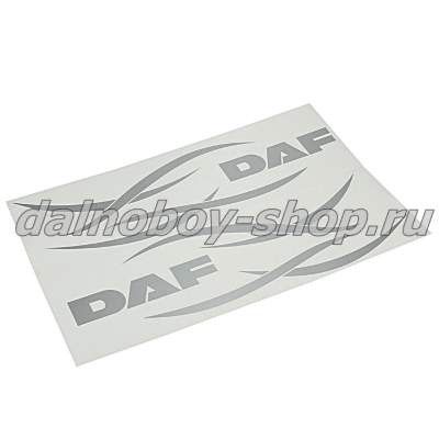 Наклейка "DAF" 46*40 ( комплект 2шт.) цвет серебро