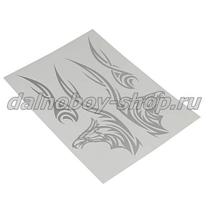Наклейка "ГОЛОВА ОРЛА" 42*30 ( комплект 2шт.) цвет серебро